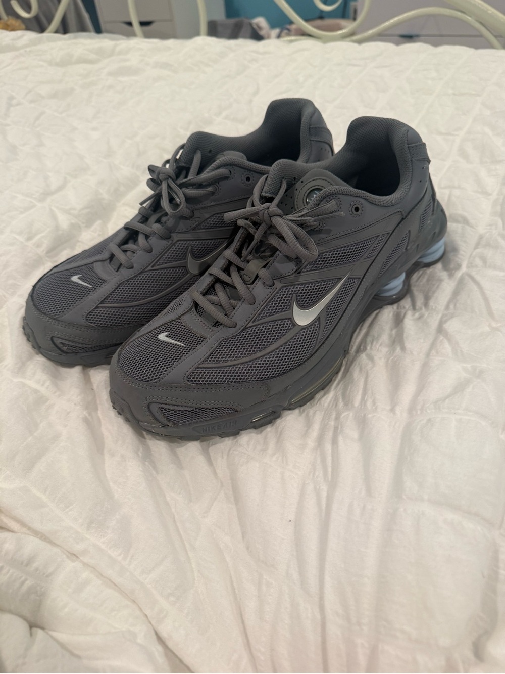 Nike Men’s Athletic Sneakers — Dark Gray with Silver Swoosh